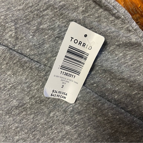 Torrid Charcoal Heathered High Neck Tank Top Size 3X Beachy Casual Pool Vacation - Picture 4 of 7